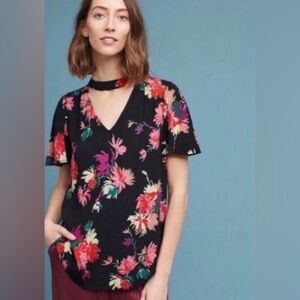 Maeve Anthropologie Spring Floral Blouse